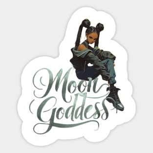 Grungy Moon Goddess Sticker